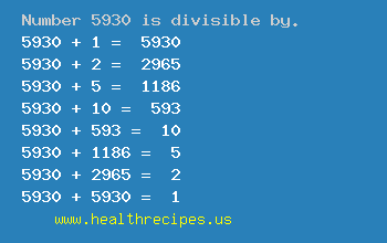 Number 5930 is divisible by the following numbers