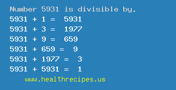 Number 5931 is divisible by the following numbers
