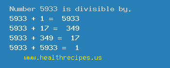 Number 5933 is divisible by the following numbers