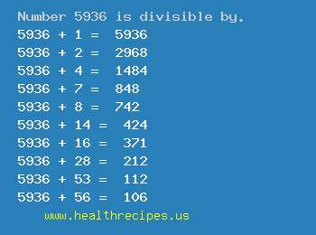 Number 5936 is divisible by the following numbers
