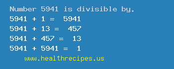 Number 5941 is divisible by the following numbers