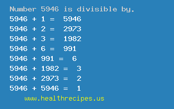Number 5946 is divisible by the following numbers