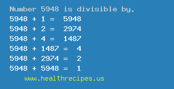 Number 5948 is divisible by the following numbers
