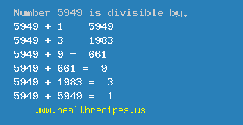 Number 5949 is divisible by the following numbers