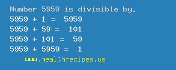 Number 5959 is divisible by the following numbers