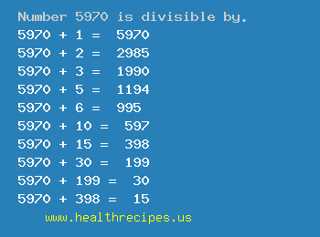 Number 5970 is divisible by the following numbers