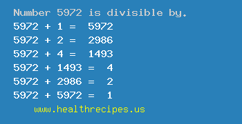 Number 5972 is divisible by the following numbers