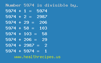 Number 5974 is divisible by the following numbers