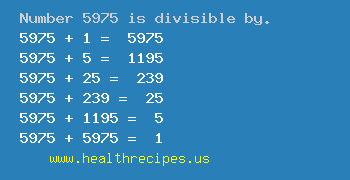 Number 5975 is divisible by the following numbers