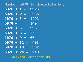 Number 5976 is divisible by the following numbers