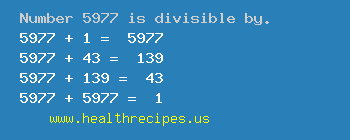 Number 5977 is divisible by the following numbers