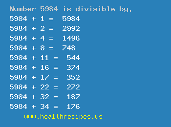 Number 5984 is divisible by the following numbers