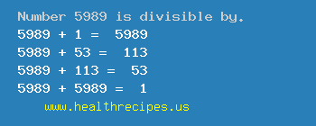Number 5989 is divisible by the following numbers