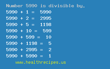 Number 5990 is divisible by the following numbers