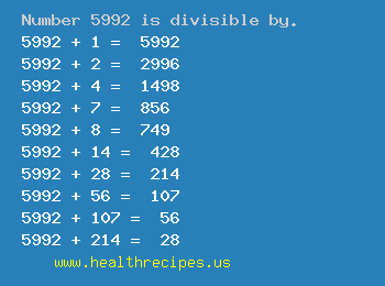 Number 5992 is divisible by the following numbers