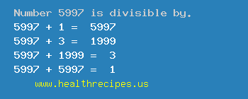 Number 5997 is divisible by the following numbers