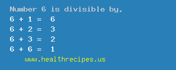 Number 6 is divisible by the following numbers