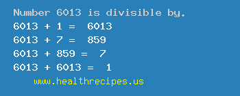 Number 6013 is divisible by the following numbers