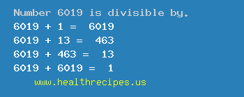 Number 6019 is divisible by the following numbers