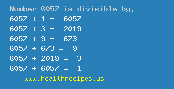 Number 6057 is divisible by the following numbers