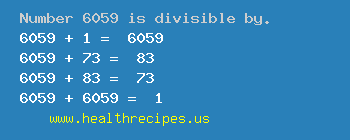 Number 6059 is divisible by the following numbers