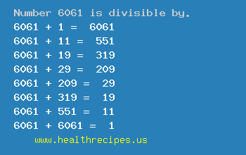 Number 6061 is divisible by the following numbers