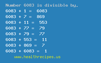 Number 6083 is divisible by the following numbers