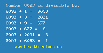 Number 6093 is divisible by the following numbers