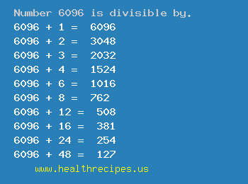 Number 6096 is divisible by the following numbers