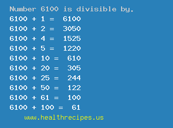 Number 6100 is divisible by the following numbers