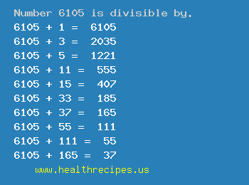 Number 6105 is divisible by the following numbers