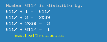 Number 6117 is divisible by the following numbers
