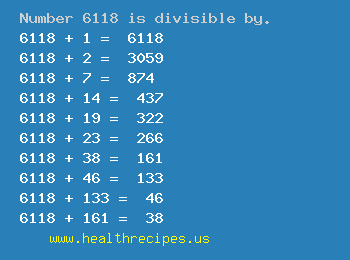 Number 6118 is divisible by the following numbers