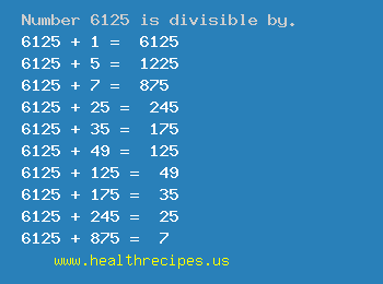 Number 6125 is divisible by the following numbers