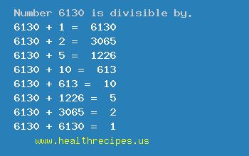 Number 6130 is divisible by the following numbers