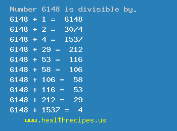 Number 6148 is divisible by the following numbers