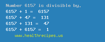 Number 6157 is divisible by the following numbers