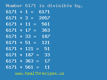 Number 6171 is divisible by the following numbers