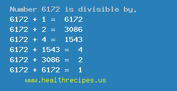Number 6172 is divisible by the following numbers