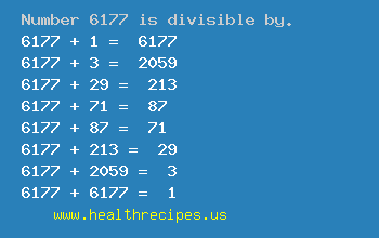 Number 6177 is divisible by the following numbers