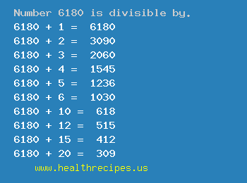 Number 6180 is divisible by the following numbers