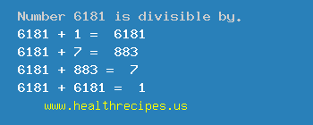 Number 6181 is divisible by the following numbers
