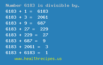 Number 6183 is divisible by the following numbers