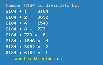 Number 6184 is divisible by the following numbers