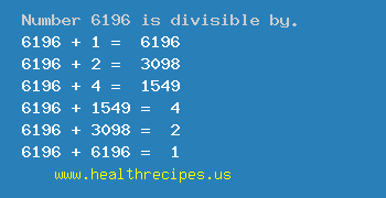 Number 6196 is divisible by the following numbers
