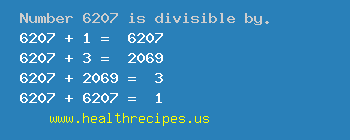 Number 6207 is divisible by the following numbers