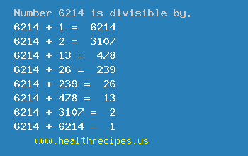 Number 6214 is divisible by the following numbers