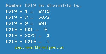 Number 6219 is divisible by the following numbers