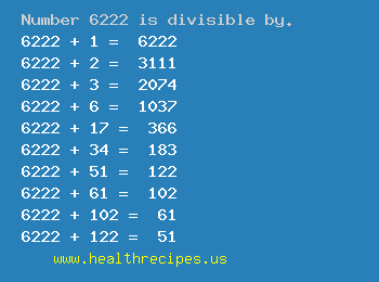 Number 6222 is divisible by the following numbers