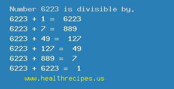 Number 6223 is divisible by the following numbers